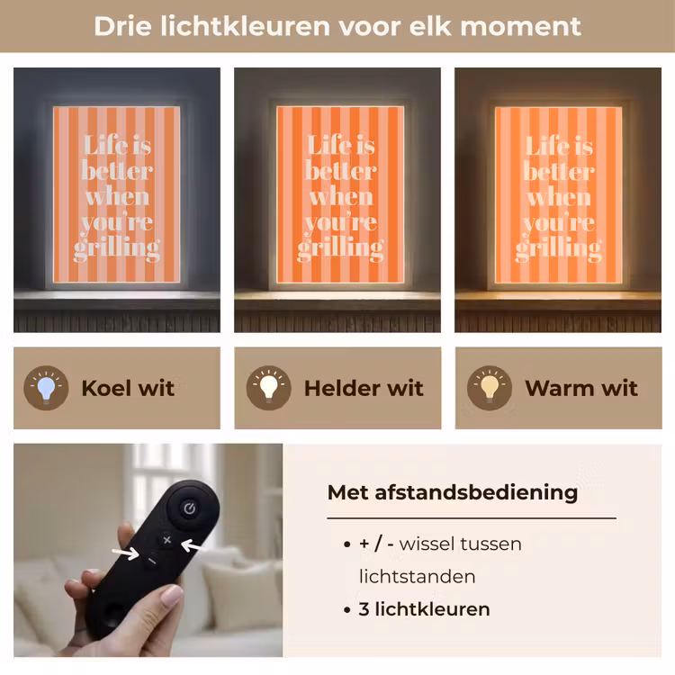 Lightbox - Wandlamp - Tekst - Gestreept - Oranje - Zomer — 7