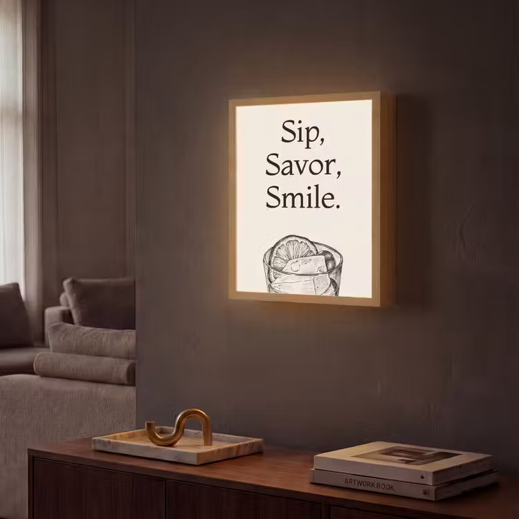 Lightbox - Wandlamp - Tekst - Glas - Getekend - Citroen — 2
