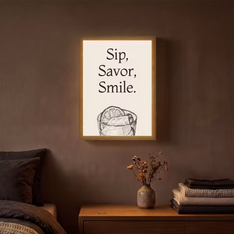 Lightbox - Wandlamp - Tekst - Glas - Getekend - Citroen — 3
