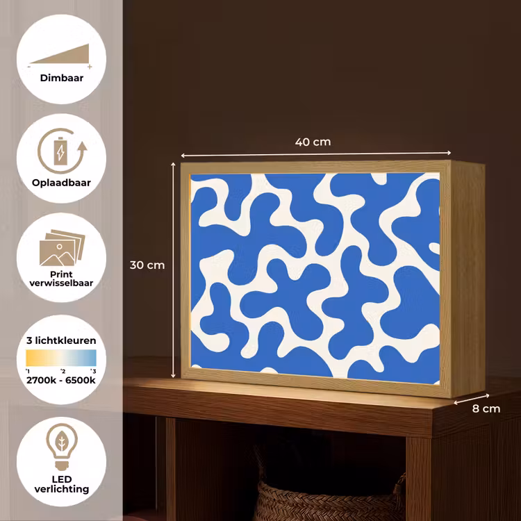 Lightbox - Wandlamp - Vormen - Abstract - Blauw - Golven — 10