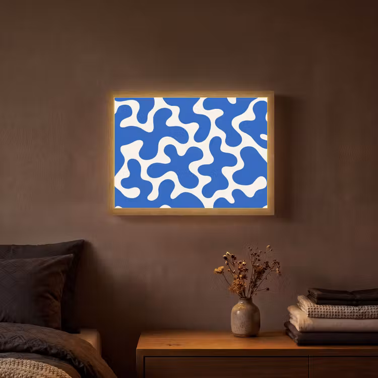 Lightbox - Wandlamp - Vormen - Abstract - Blauw - Golven — 3