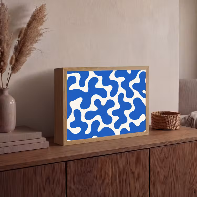 Lightbox - Wandlamp - Vormen - Abstract - Blauw - Golven — 4