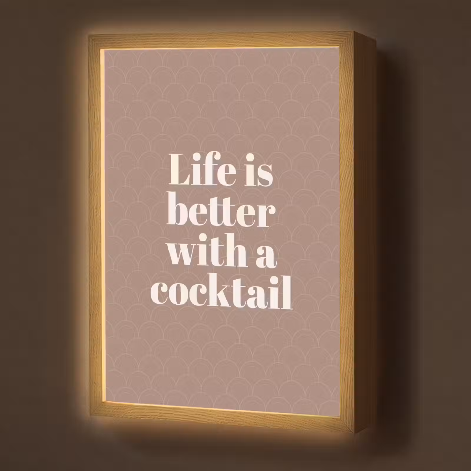Lightbox - Wandlamp - Cocktail - Tekst - Patroon - Wit — 1