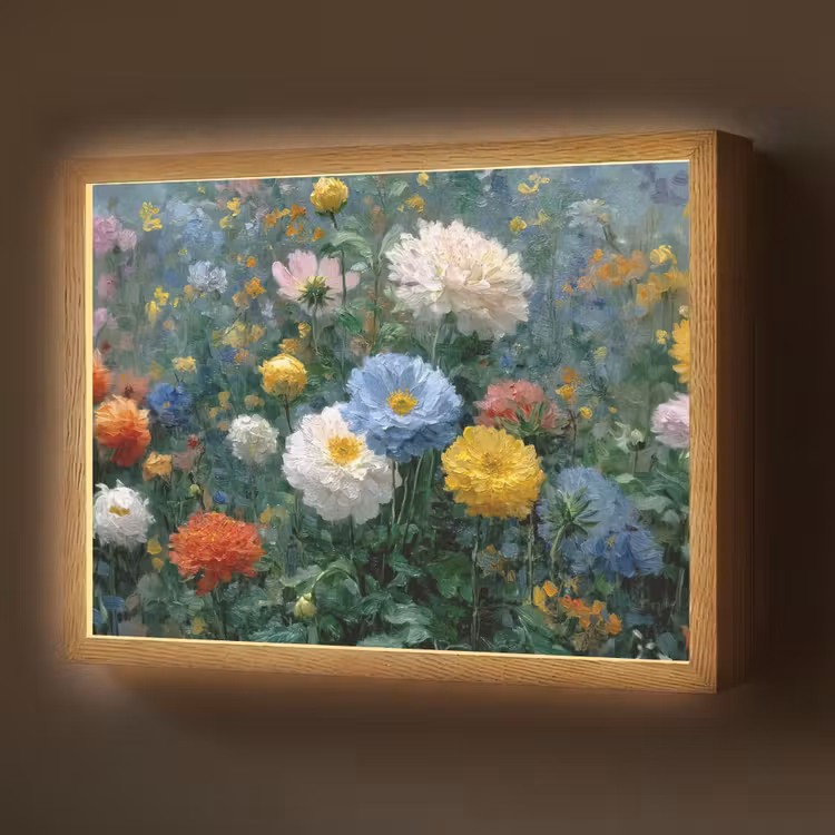 Lightbox - Wandlamp - Close-up - Veld - Bloemen - Kleurrijk — 1