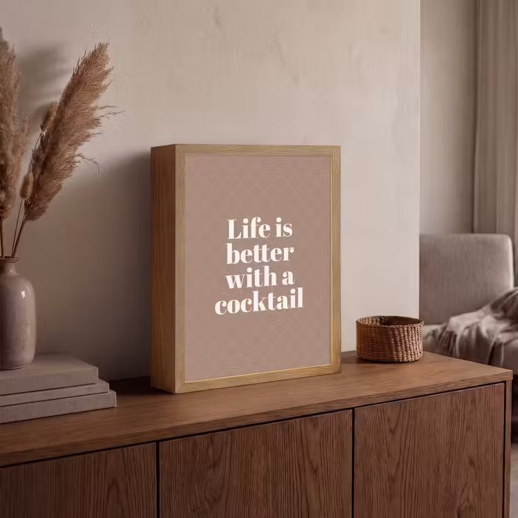 Lightbox - Wandlamp - Cocktail - Tekst - Patroon - Wit — 4