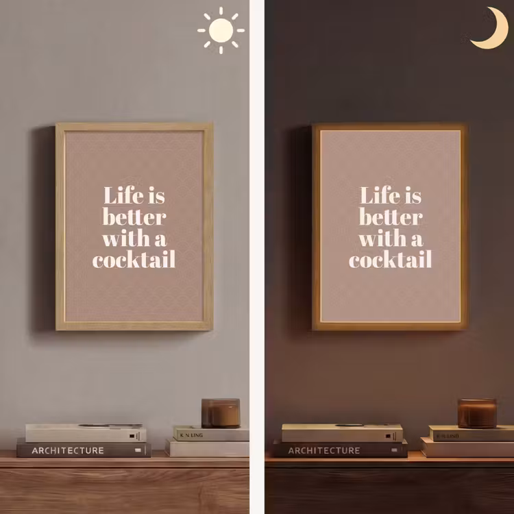 Lightbox - Wandlamp - Cocktail - Tekst - Patroon - Wit — 5