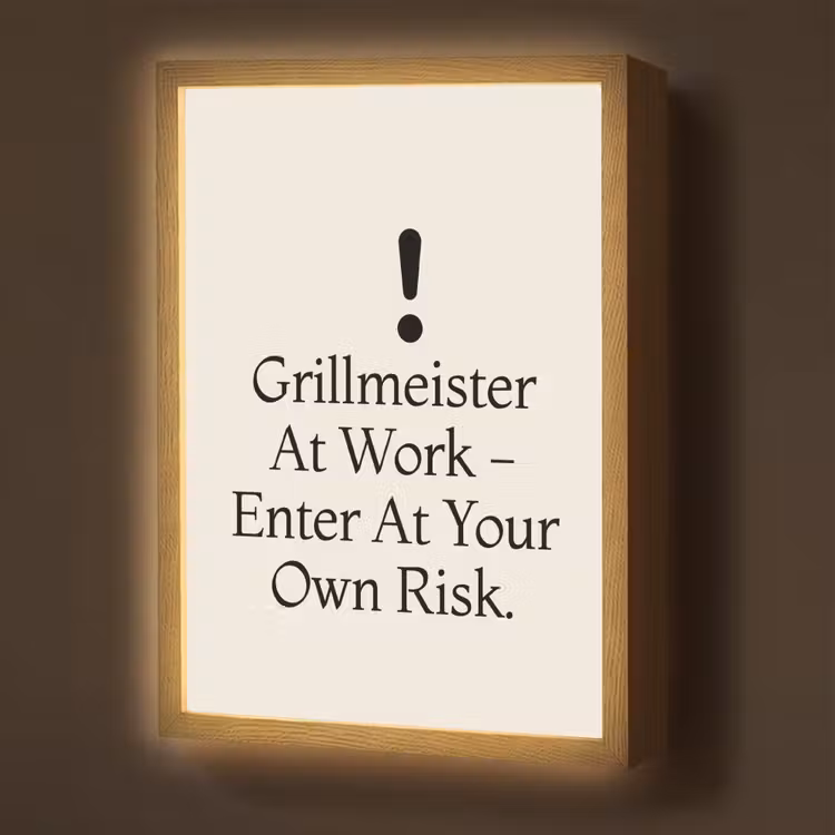 Lightbox - Wandlamp - Grill - Uitroepteken - Zwart - Tekst — 1