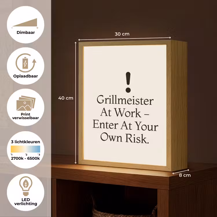 Lightbox - Wandlamp - Grill - Uitroepteken - Zwart - Tekst — 9