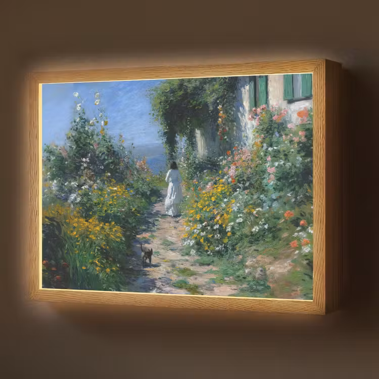 Lightbox - Wandlamp - Kat - Vrouw - Bloemen - Huis — 1