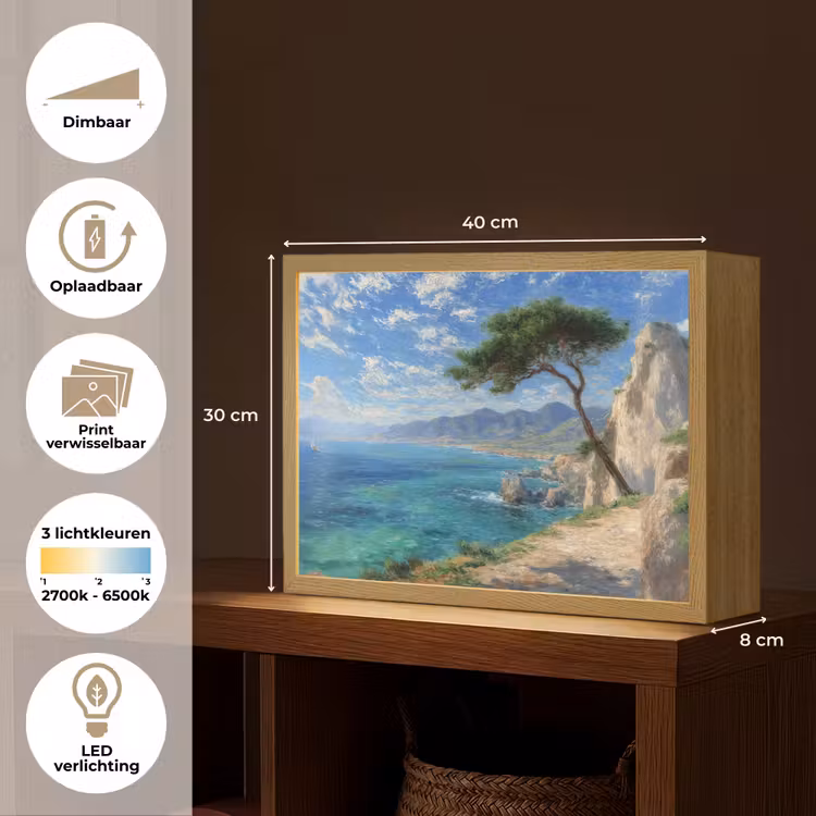 Lightbox - Wandlamp - Rotsen - Kustlijn - Boom - Bergen — 10