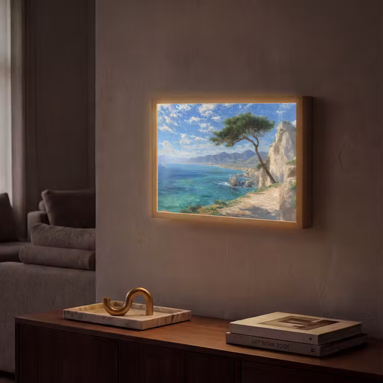 Lightbox - Wandlamp - Rotsen - Kustlijn - Boom - Bergen — 2