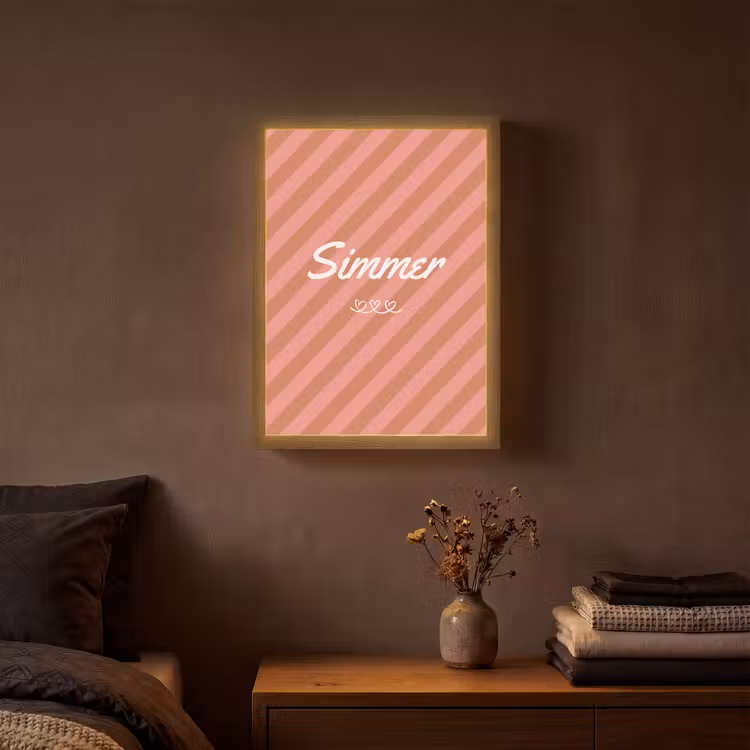 Lightbox - Wandlamp - Simmer - Hartjes - Strepen - Roze — 3