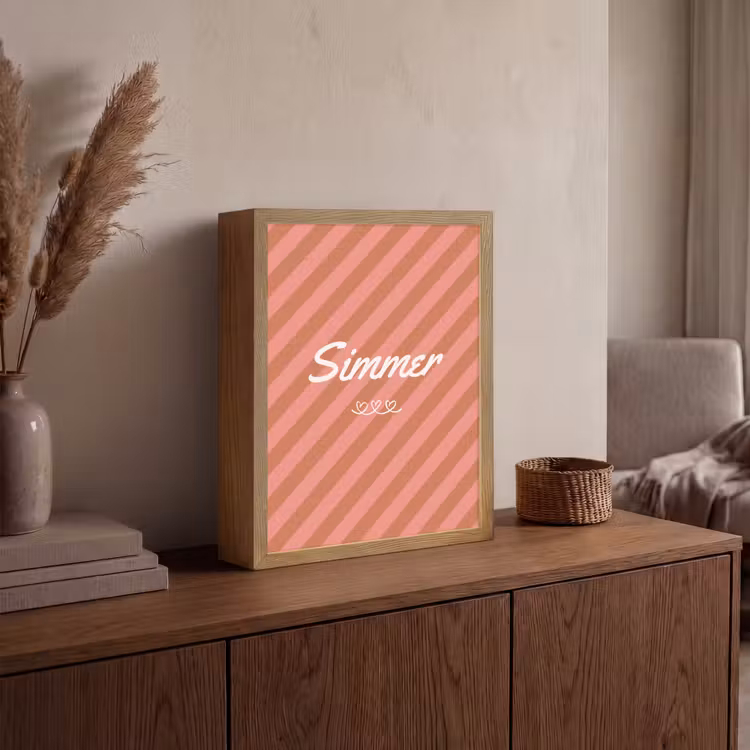 Lightbox - Wandlamp - Simmer - Hartjes - Strepen - Roze — 4