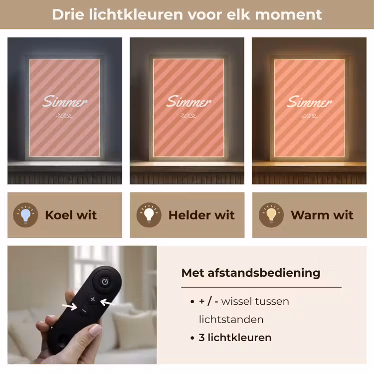 Lightbox - Wandlamp - Simmer - Hartjes - Strepen - Roze — 7