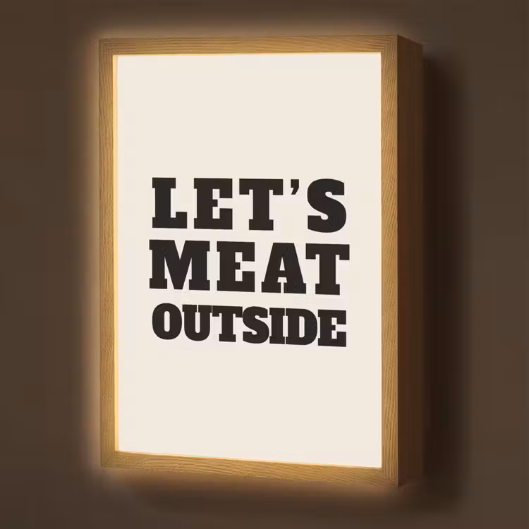 Lightbox - Wandlamp - Tekst - Blokletters - Zwart - Vlees — 1