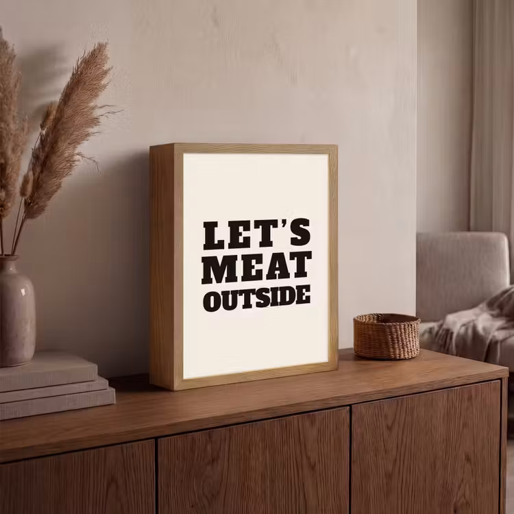 Lightbox - Wandlamp - Tekst - Blokletters - Zwart - Vlees — 4