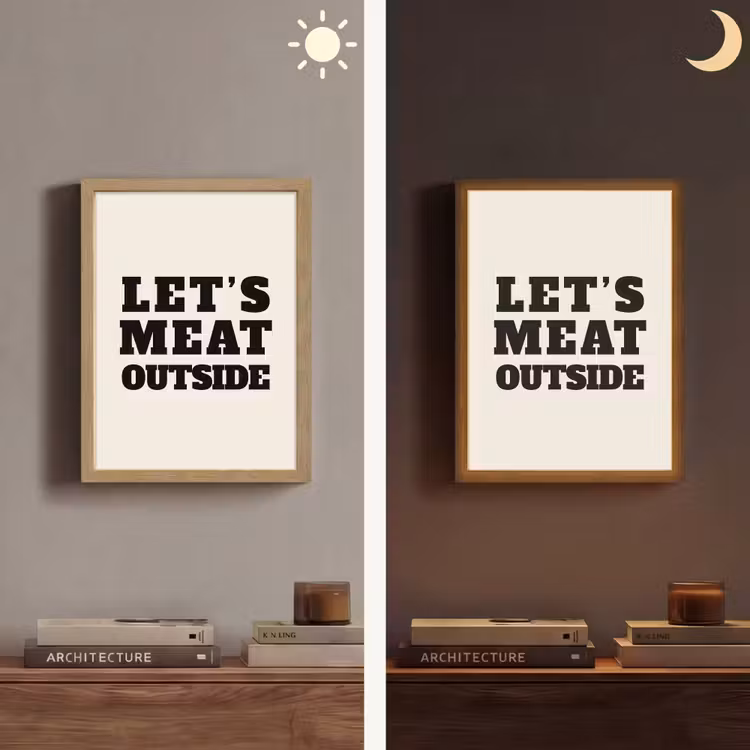 Lightbox - Wandlamp - Tekst - Blokletters - Zwart - Vlees — 5