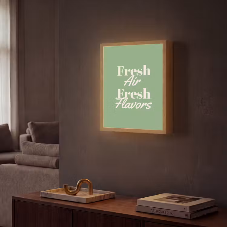Lightbox - Wandlamp - Tekst - Groen - Sierlijk - Letters — 2