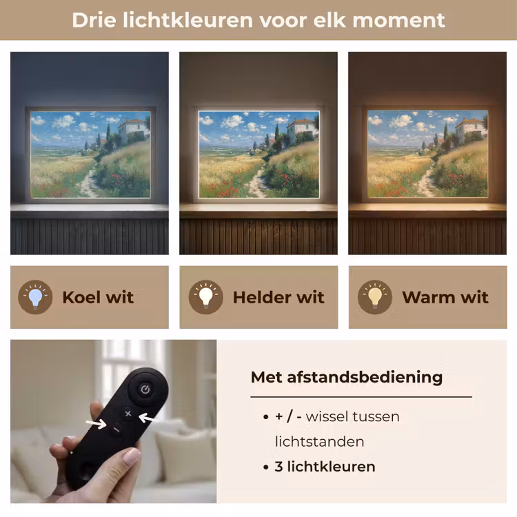 Lightbox - Wandlamp - Zandpad - Huis - Bomen - Grasveld — 8