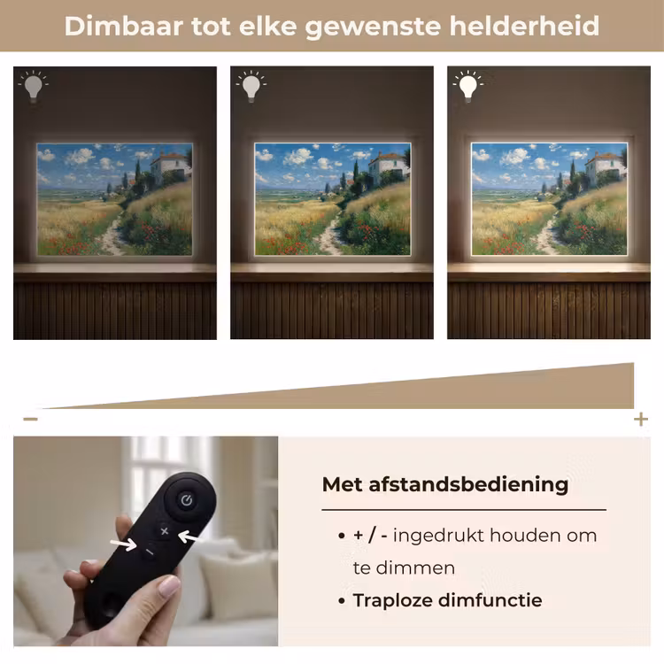 Lightbox - Wandlamp - Zandpad - Huis - Bomen - Grasveld — 9