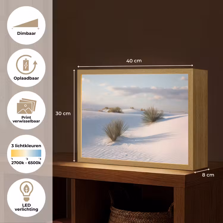 Lightbox - Wandlamp - Duinen - Gras - Wolken - Beige — 10