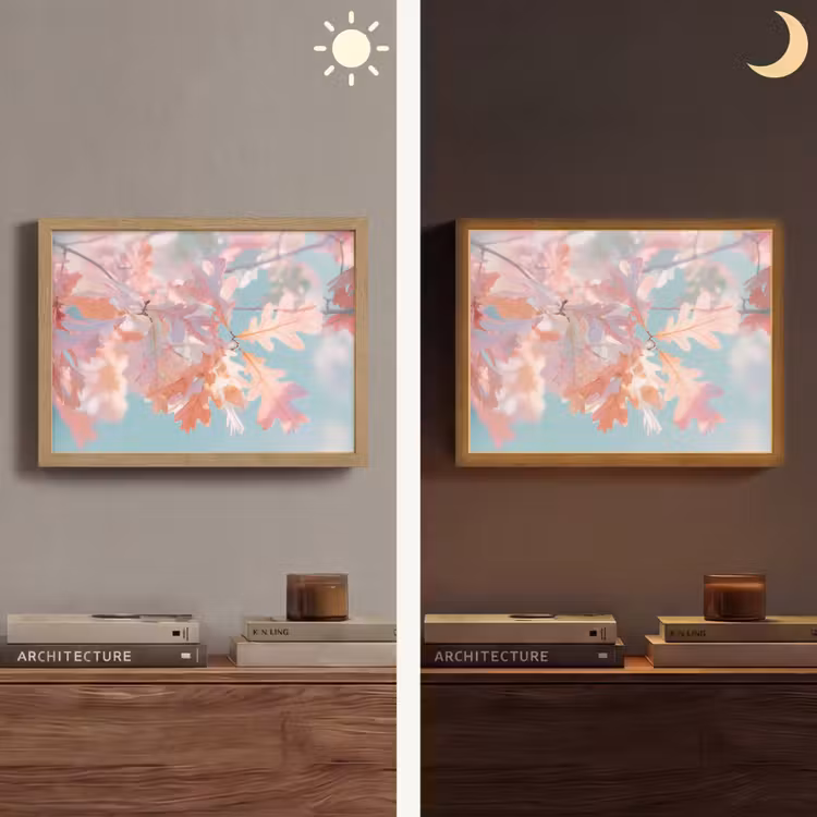 Lightbox - Wandlamp - Eikenbladeren - Takken - Roze — 6