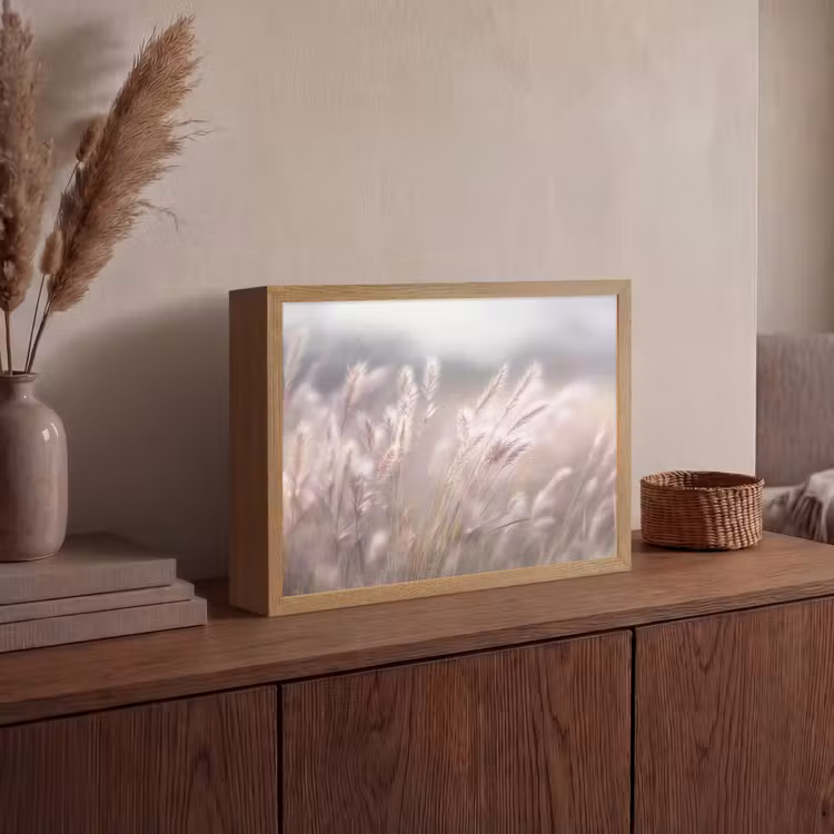 Lightbox - Wandlamp - Graspluimen - Wind - Beige - Mistig — 4