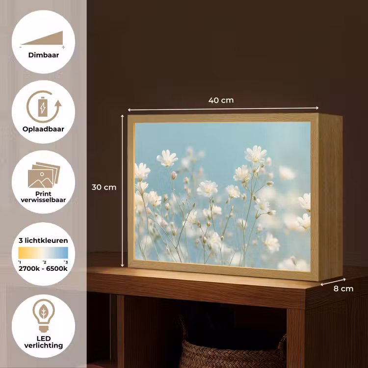 Lightbox - Wandlamp - Stengels - Bloemen - Lucht - Wit — 10
