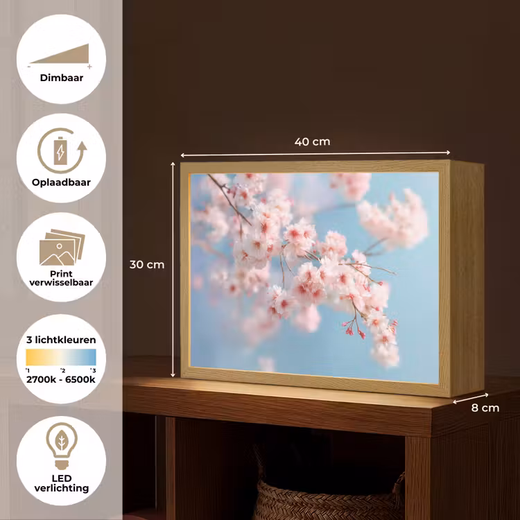 Lightbox - Wandlamp - Takken - Bloesems - Roze — 10
