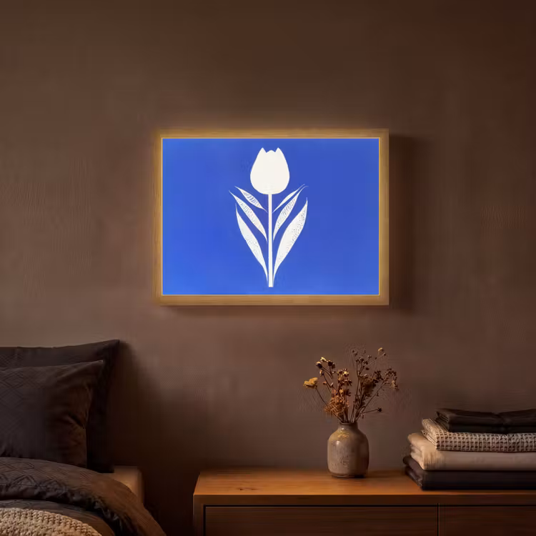 Lightbox - Wandlamp - Tulp - Minimalistisch - Bladeren - Wit — 3