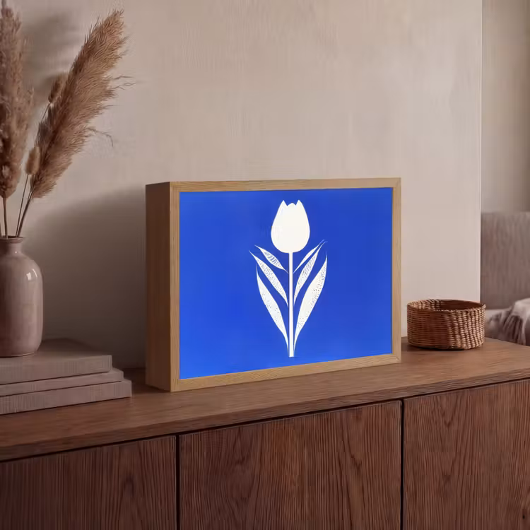 Lightbox - Wandlamp - Tulp - Minimalistisch - Bladeren - Wit — 4