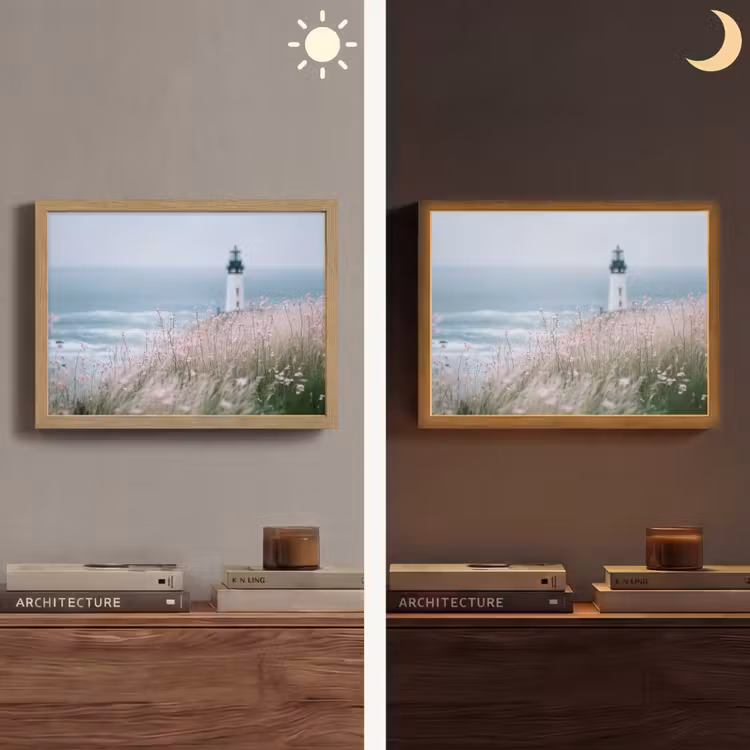 Lightbox - Wandlamp - Vuurtoren - Klif - Zee - Bloemen — 6