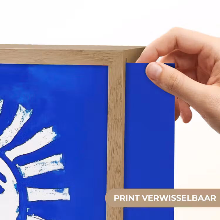 Lightbox - Wandlamp - Zon - Gezicht - Penseelstructuur - Blauw — 5