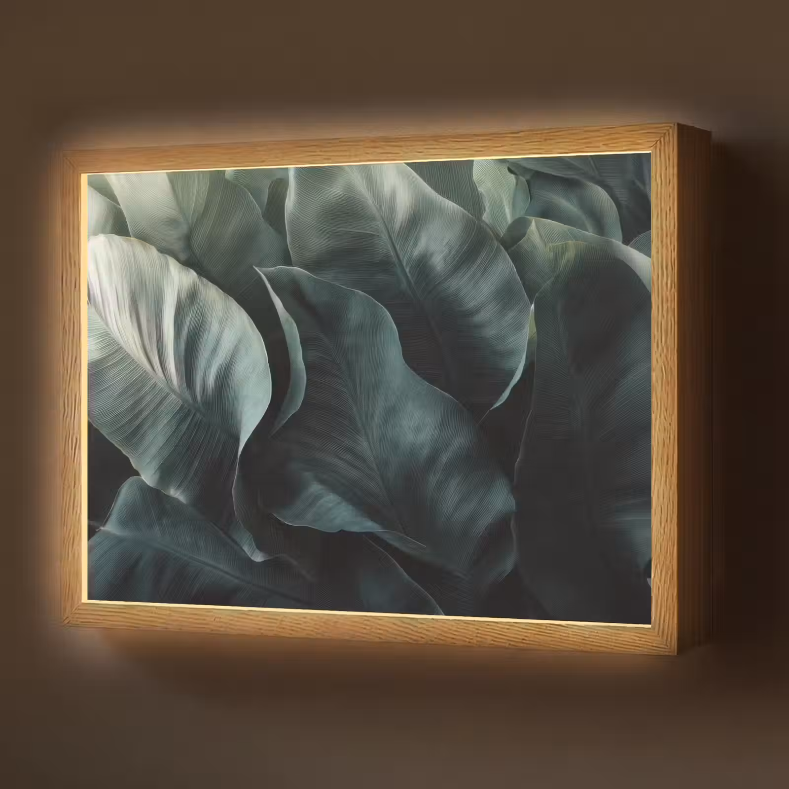 Lightbox - Wandlamp - Groen - Bladeren - Glad - Nerven — 1