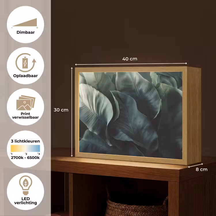 Lightbox - Wandlamp - Groen - Bladeren - Glad - Nerven — 10