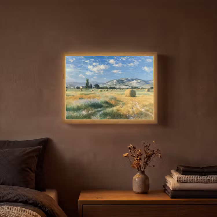 Lightbox - Wandlamp - Landschap - Strobalen - Bergen - Wolken — 3