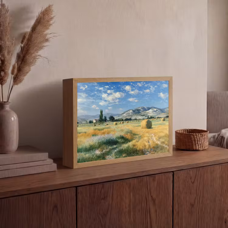 Lightbox - Wandlamp - Landschap - Strobalen - Bergen - Wolken — 4