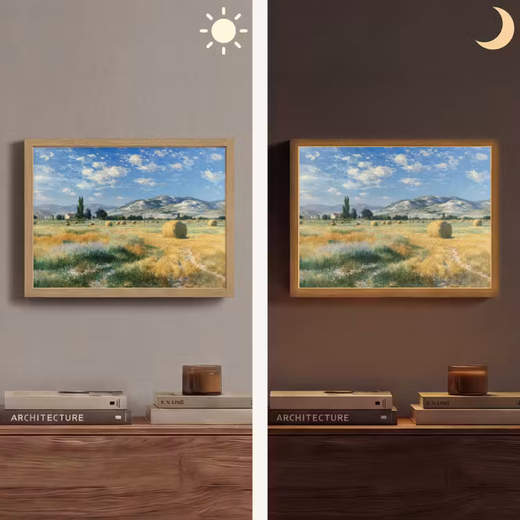 Lightbox - Wandlamp - Landschap - Strobalen - Bergen - Wolken — 6