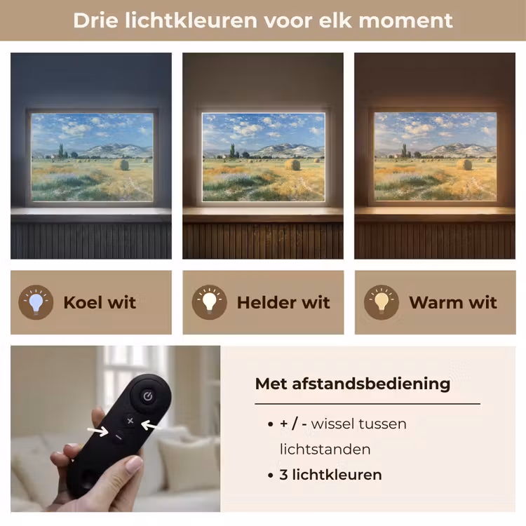 Lightbox - Wandlamp - Landschap - Strobalen - Bergen - Wolken — 8