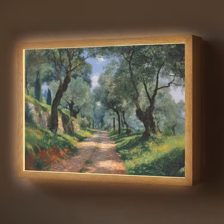Lightbox - Wandlamp - Pad - Bomen - Schaduw - — 1