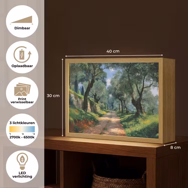 Lightbox - Wandlamp - Pad - Bomen - Schaduw - — 10
