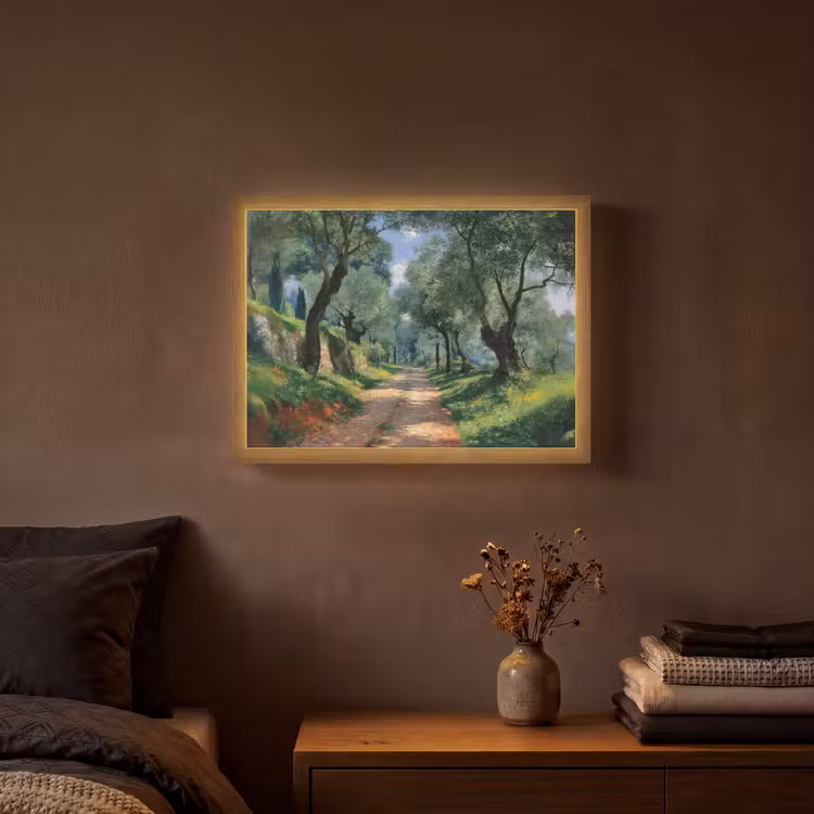 Lightbox - Wandlamp - Pad - Bomen - Schaduw - — 3