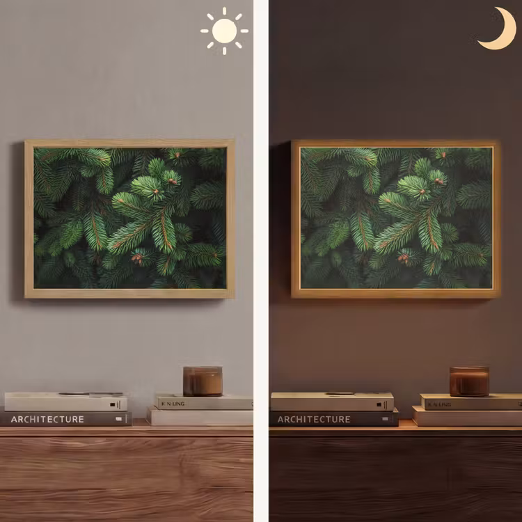 Lightbox - Wandlamp - Sparrentakken - Knoppen - Naalden - Groen — 6