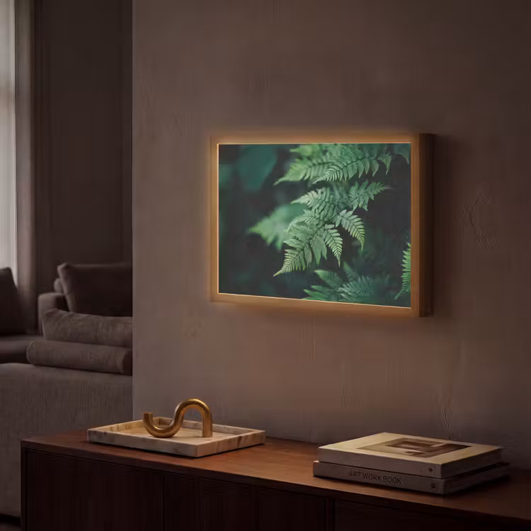 Lightbox - Wandlamp - Varenblad - Groen - Structuur - Wazig — 2