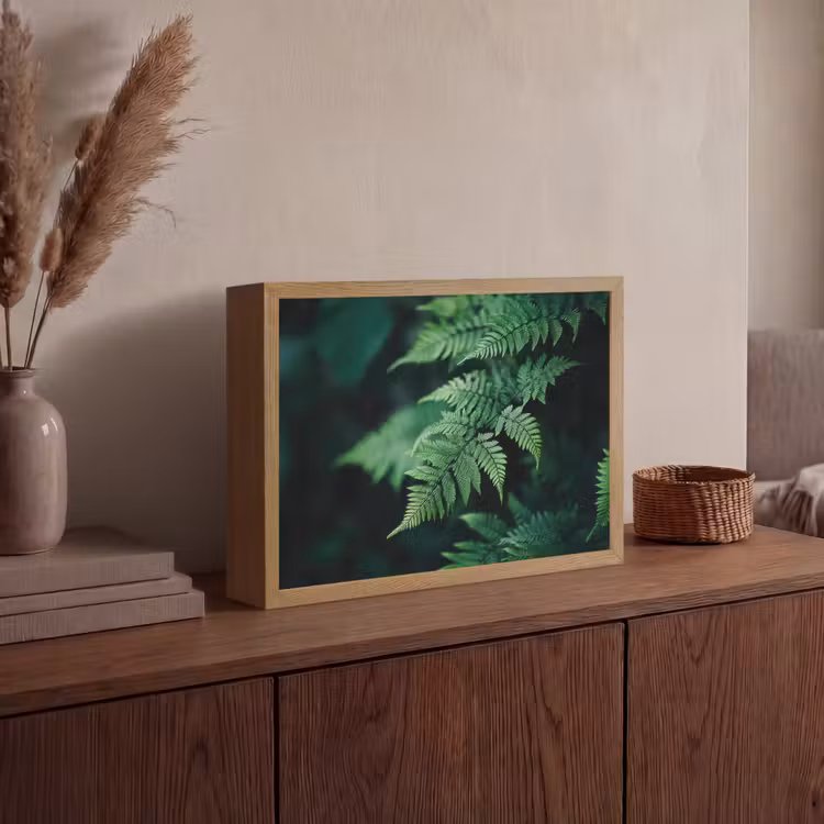 Lightbox - Wandlamp - Varenblad - Groen - Structuur - Wazig — 4
