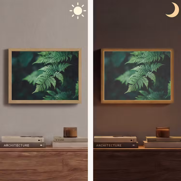 Lightbox - Wandlamp - Varenblad - Groen - Structuur - Wazig — 6