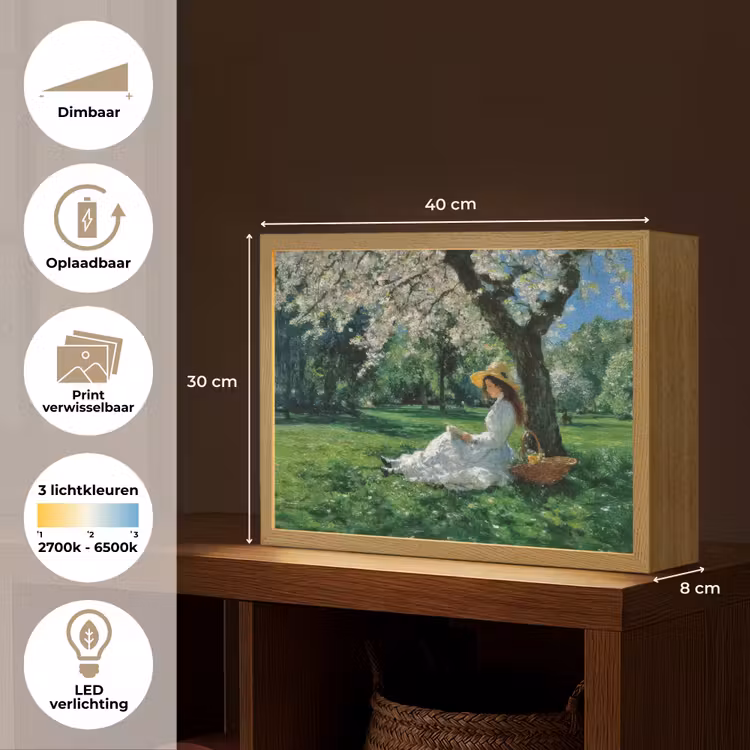 Lightbox - Wandlamp - Vrouw - Boom - Boek - Mandje — 10