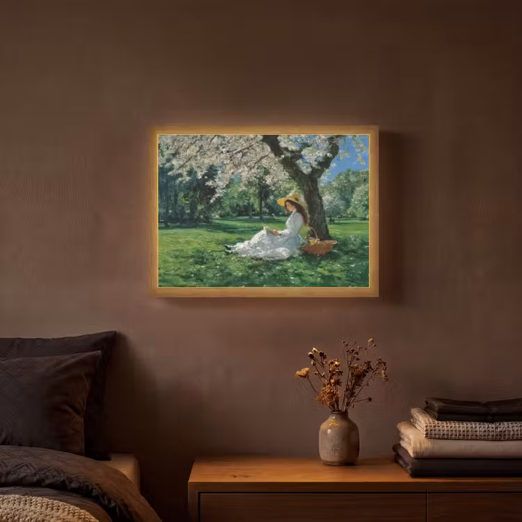 Lightbox - Wandlamp - Vrouw - Boom - Boek - Mandje — 3