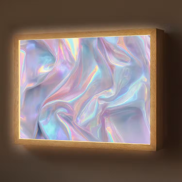 Lightbox - Wandlamp - Golvend - Pasteltinten - Glanzend - Stof — 1