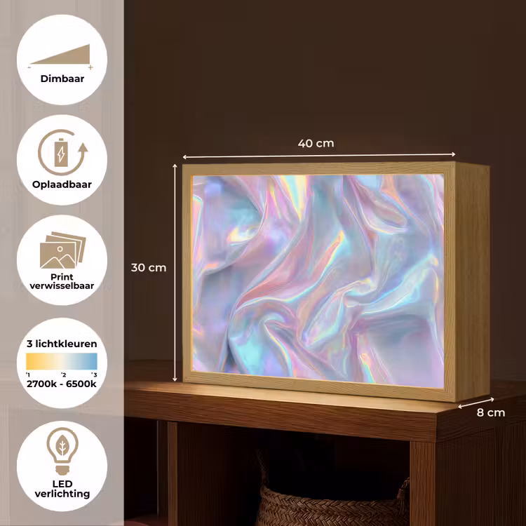 Lightbox - Wandlamp - Golvend - Pasteltinten - Glanzend - Stof — 10